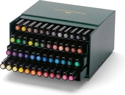 Faber-castell stylo à dessin faber castell - stylo artiste pitt - pinceau - 48 pièces - boîte studio fc-167148