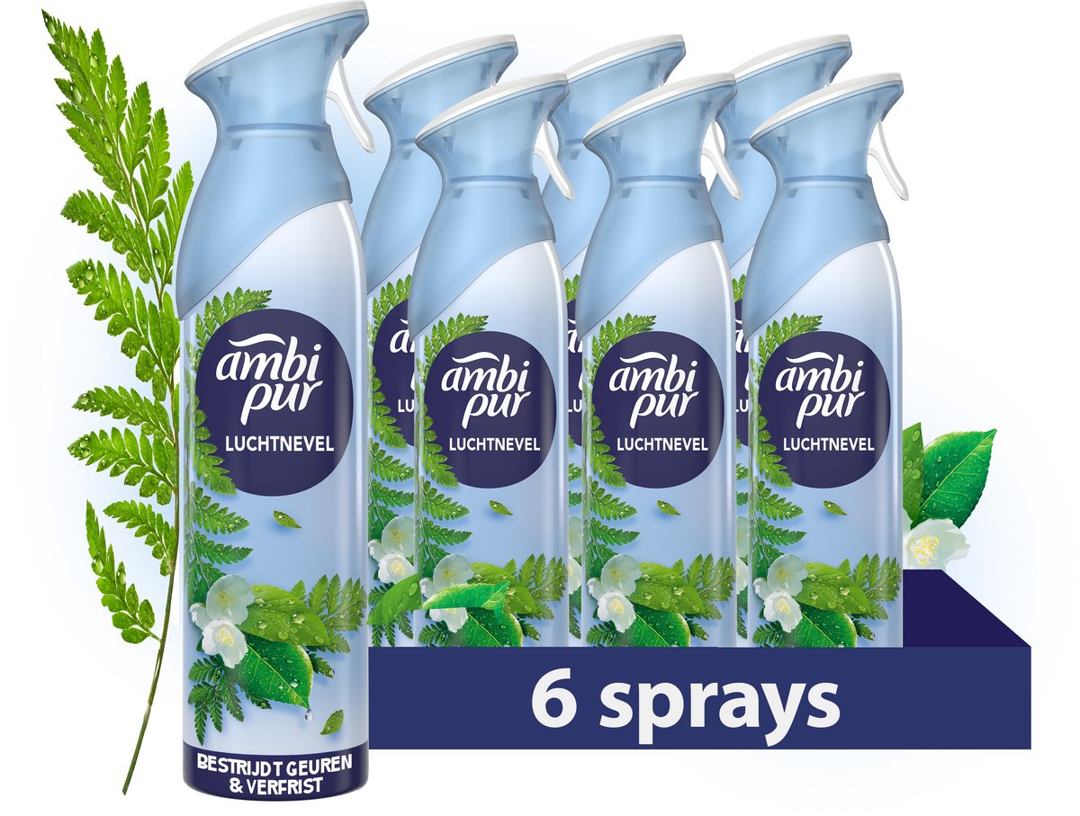 Spray désodorisant Febreze Ambi Pur Air Effects - Rosée du matin - 6 x 185 ml