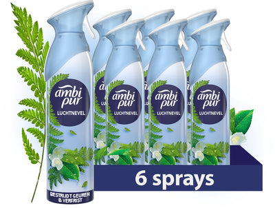 Spray désodorisant Febreze Ambi Pur Air Effects - Rosée du matin - 6 x 185 ml