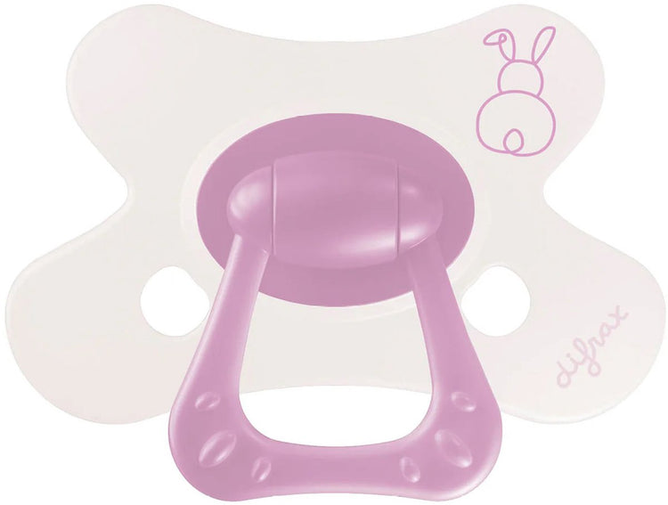 Sucette naturelle Difrax - 6+ mois - lapin rose baie