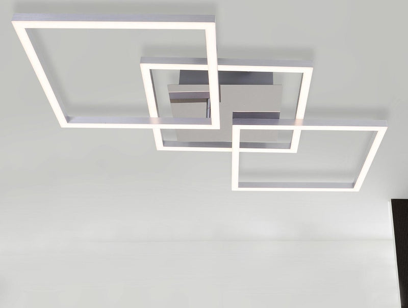 Briloner leuchten briloner - plafonnier LED - dimmable - rotatif - lumière blanche chaude 3 000 K - lampe de salon - couleur argent