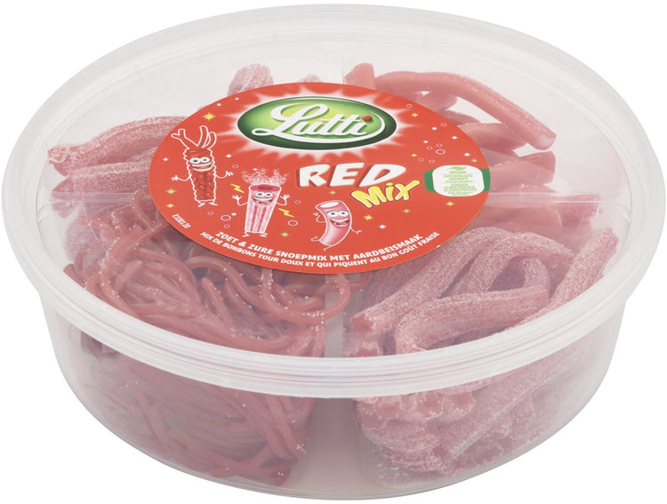 Lutti - rouge - mélange - divers bonbons au goût de fraise - 450gr