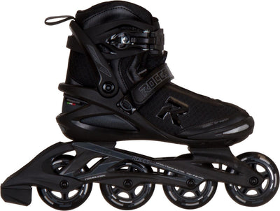 Roces icon 80 rollers en ligne adultes - roues 4x80mm - rollers fitness - noir - taille 39
