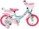 Vélo enfant licorne Volare - filles - 12 pouces - vert