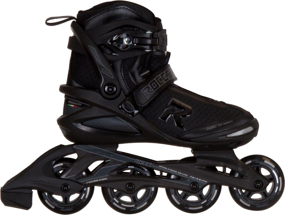 Roces icon 80 rollers en ligne adultes - roues 4x80mm - rollers fitness - noir - taille 37
