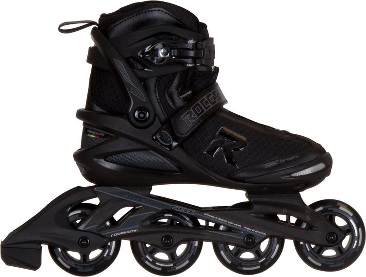 Roces icon 80 rollers en ligne adultes - roues 4x80mm - rollers fitness - noir - taille 37