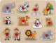 Puzzle de goujons de zoo - 12 pcs.