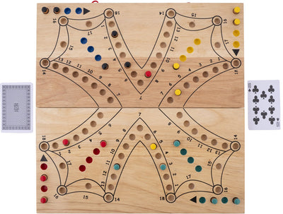 Longfield Toc Game XL Pliable 4 joueurs – Jeu de société en bois – Jeu de stratégie extra large – Jeu de société adapté aux voyages – 2 à 4 joueurs – Angel Heart