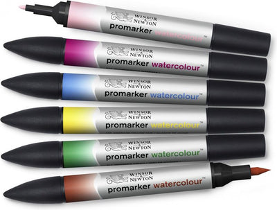 Marqueur aquarelle Winsor Newton - set de stylos pinceaux - tons floraux - 6 pièces