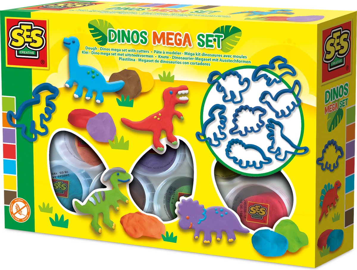 Ensemble d'argile méga Ses Dino complet avec emporte-pièces