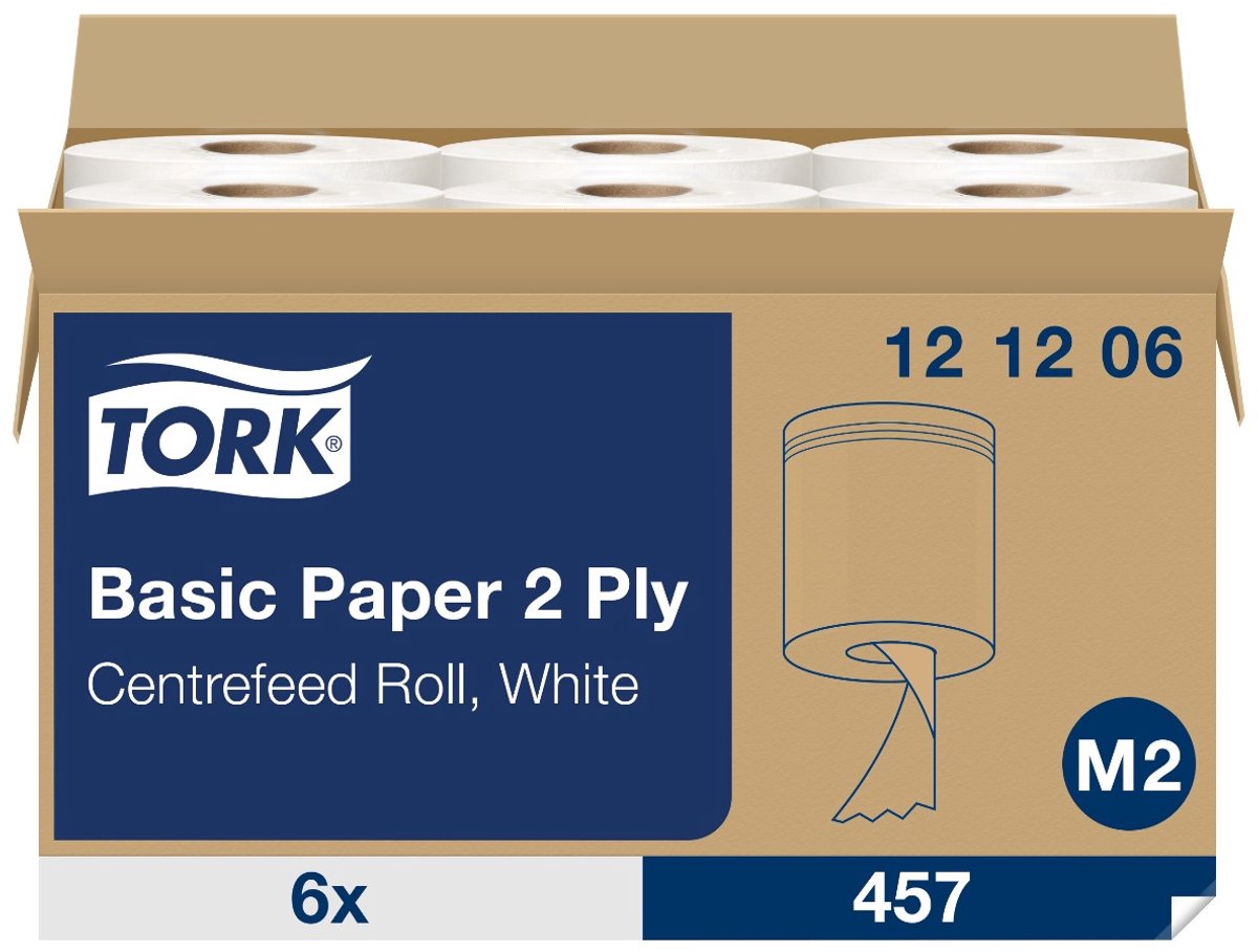 Tork 121206 papier de nettoyage midi universel m2 2 couches blanc 160m x 20cm 6 rouleaux (121206)