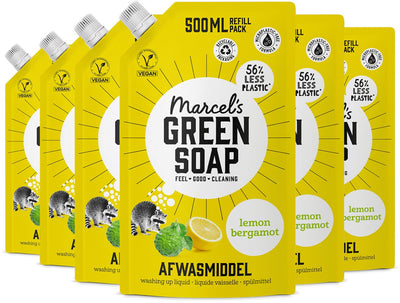 Recharge liquide vaisselle savon vert Marcel's - citron bergamote - 6 x 500ml