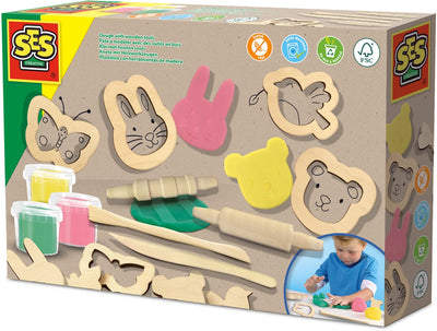 Ses Eco Clay avec des outils en bois