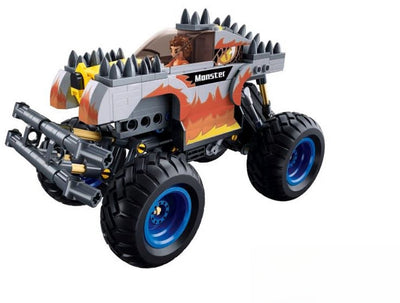 Sluban Power Bricks Bigfoot gris jouets de construction pour enfants à partir de 6 ans - jouets de construction modèle de camion monstre - boîte de construction avec 267 blocs de construction et 1 figurine - m38-b1162