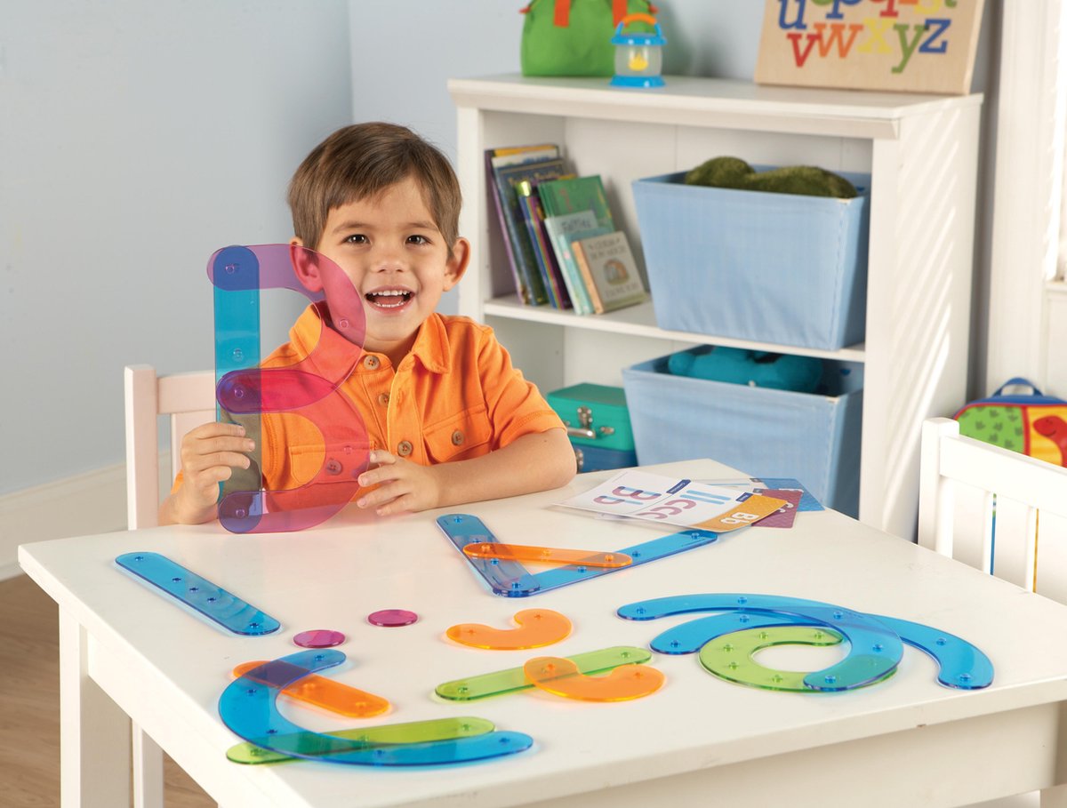 Ressources d'apprentissage ensemble de construction alphabet jouets éducatifs multicolores. - 3+