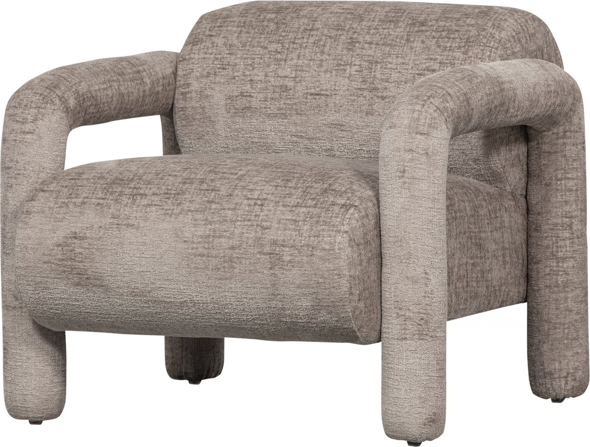 Fauteuil Woood Lenny - polyester - sable - 65x76x82
