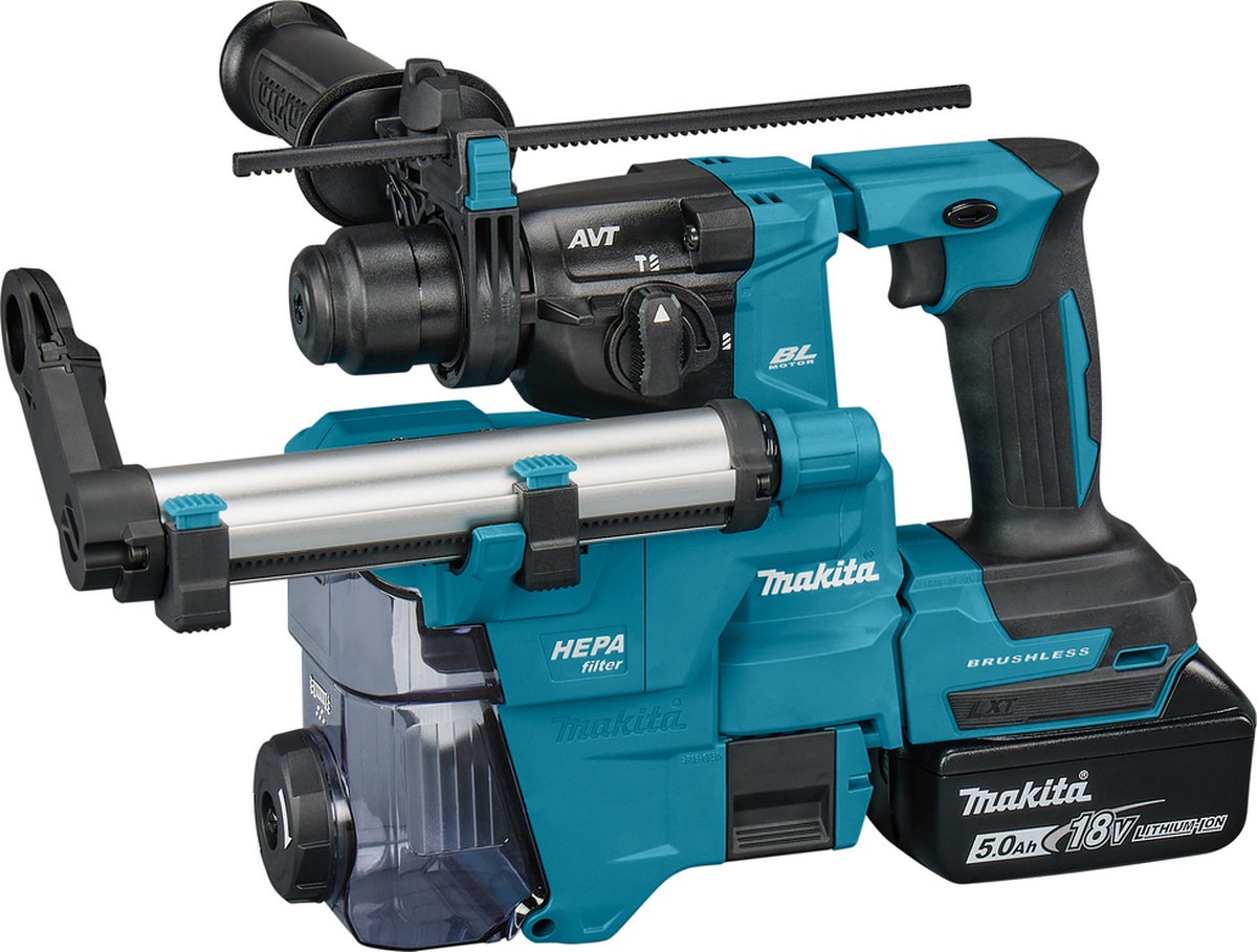 Makita hebr183rtwj marteau combiné sans fil pour sds-plus 18v 2x 5.0...