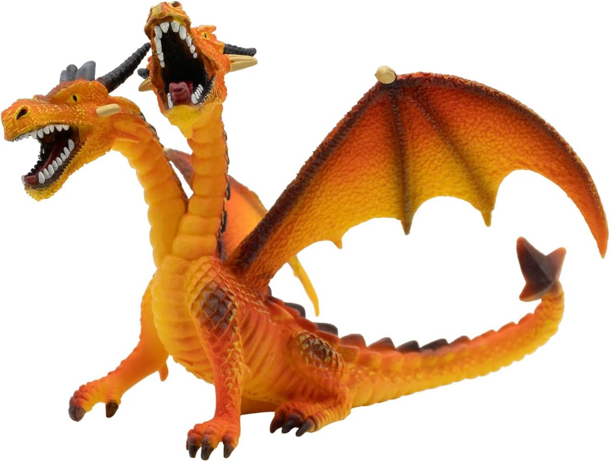 Dragon Bullyland à deux têtes orange (75598)