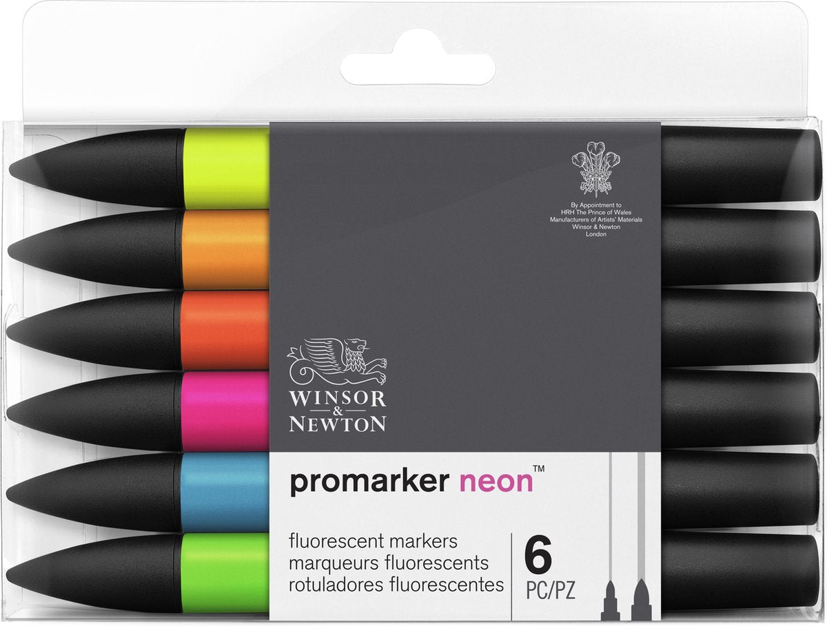 Winsor Newton Promarker™ Lot de 6 marqueurs fluorescents néon