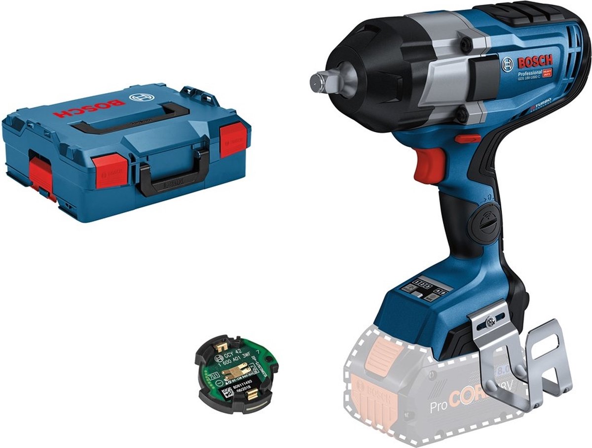 Visseuse à percussion professionnelle Bosch gds 18v-1000 c - biturbo - sans batterie 18 v ni chargeur - incl. cas