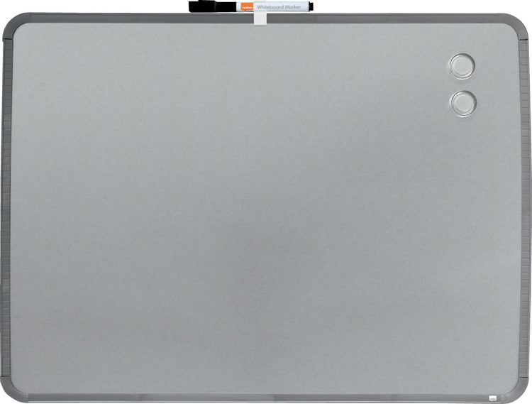 Tableau blanc magnétique Nobo avec cadre étroit argenté 58x43cm - argent