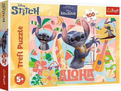 Puzzle Trefl 100 pièces - Disney Stitch et ses amis - Carton FSC.