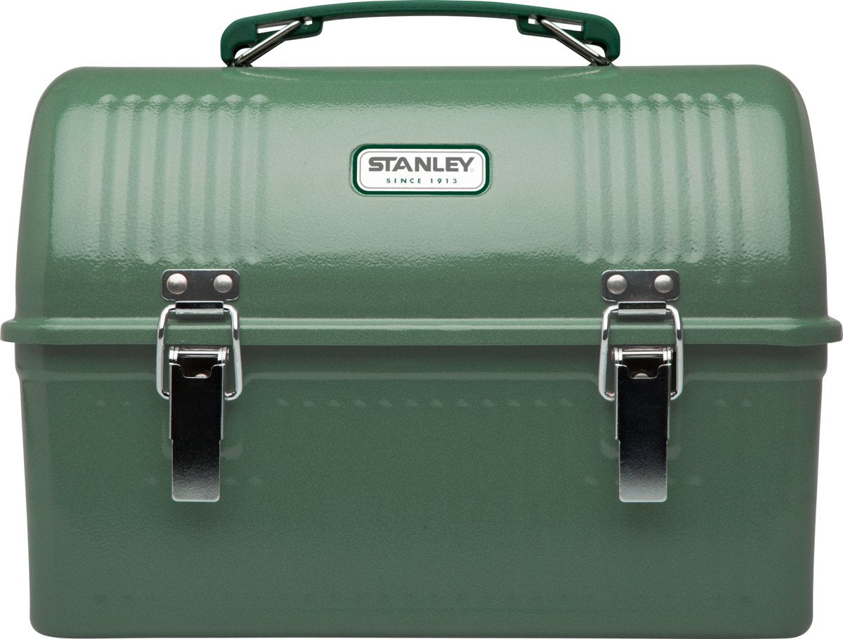 Stanley Classic Lunch Box 9,5 l - Boîte à lunch en acier inoxydable avec poignée - Récipient alimentaire sans BPA - Convient également pour bouteille sous vide ou tasse de voyage - Vert martelé