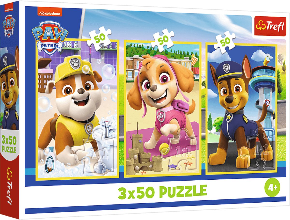 Trefl 3x50, nos chiens, viacom Paw Patroll FSC Mix 70%, 50 pièce(s), personnages de dessins animés, 4 ans