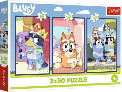 Puzzle Trefl famille bluey - 3x50 pièces - puzzle fsc mix 70%.