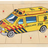 Puzzle à plots en bois Playwood Ambulance, 9 pcs.