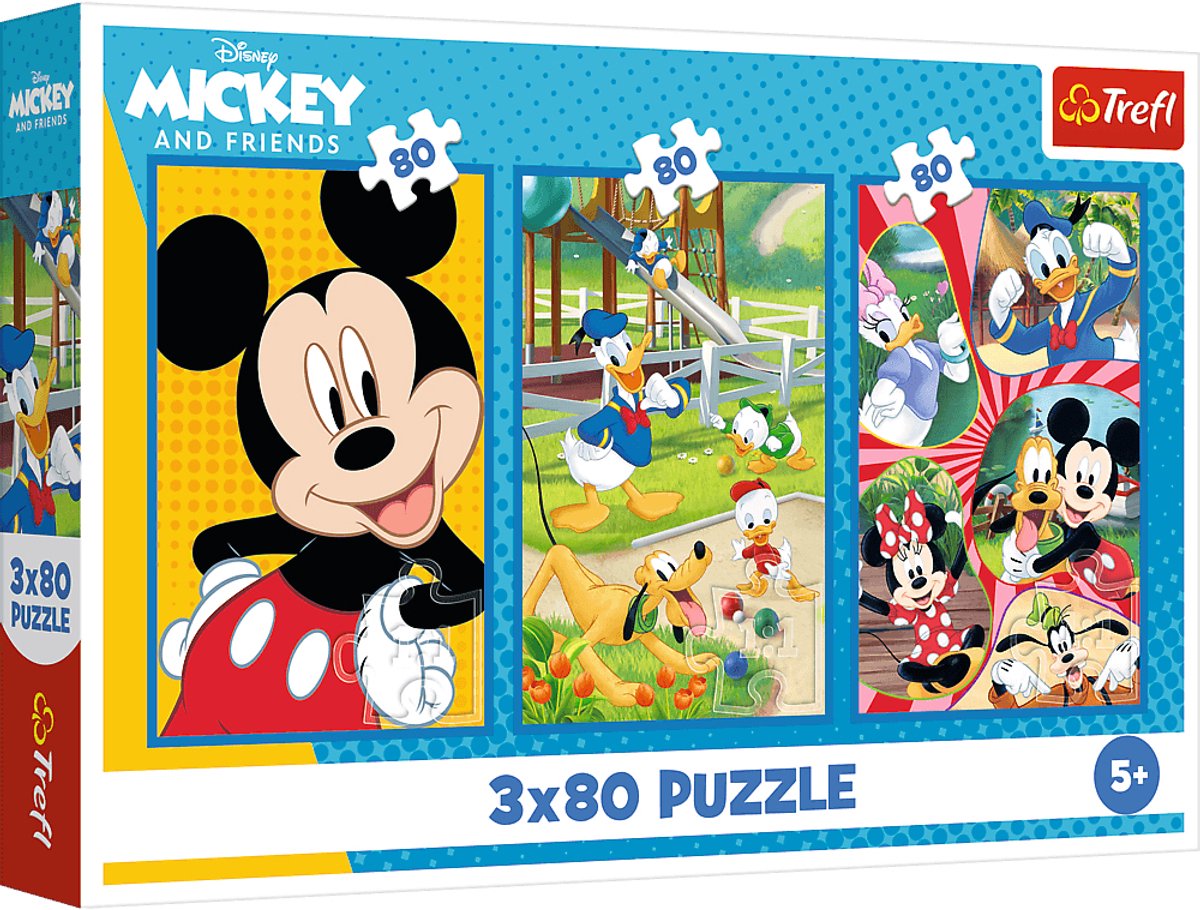 Puzzle Trefl Disney Mickey Mouse et ses amis 3x80 pièces FSC Mix.