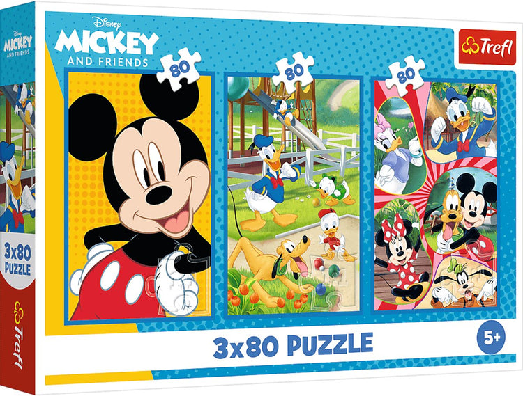Puzzle Trefl Disney Mickey Mouse et ses amis 3x80 pièces FSC Mix.