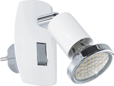 Eglo mini 4 - lampe plug - 1 lumière - chrome blanc