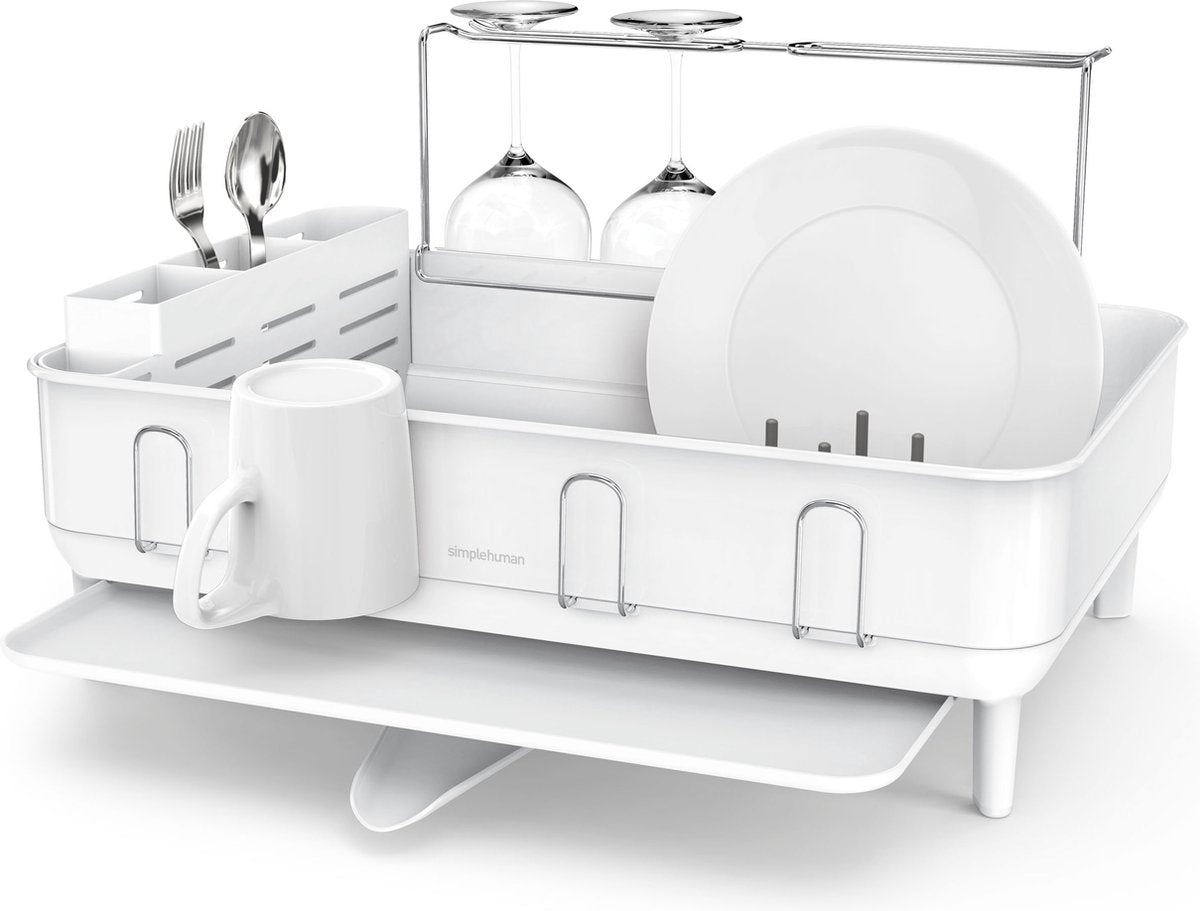 Simplehuman - égouttoir à vaisselle de luxe - blanc - acier inoxydable