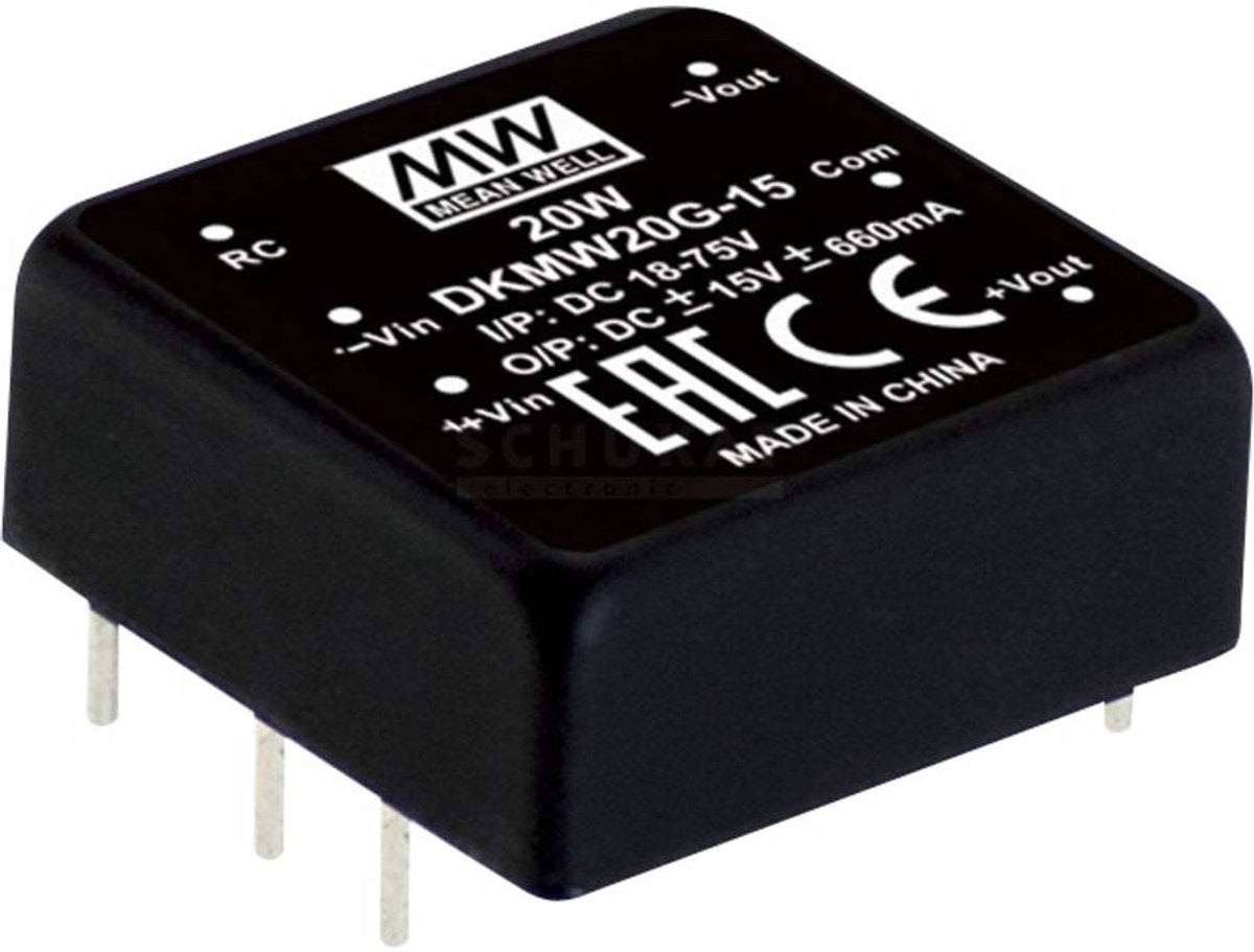 MW Mean Well Dkmw20g-15 module convertisseur DC DC 830 ma 20 W nombre de sorties : 2 x contenu 1 pièce(s)