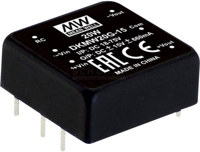 MW Mean Well Dkmw20g-15 module convertisseur DC DC 830 ma 20 W nombre de sorties : 2 x contenu 1 pièce(s)