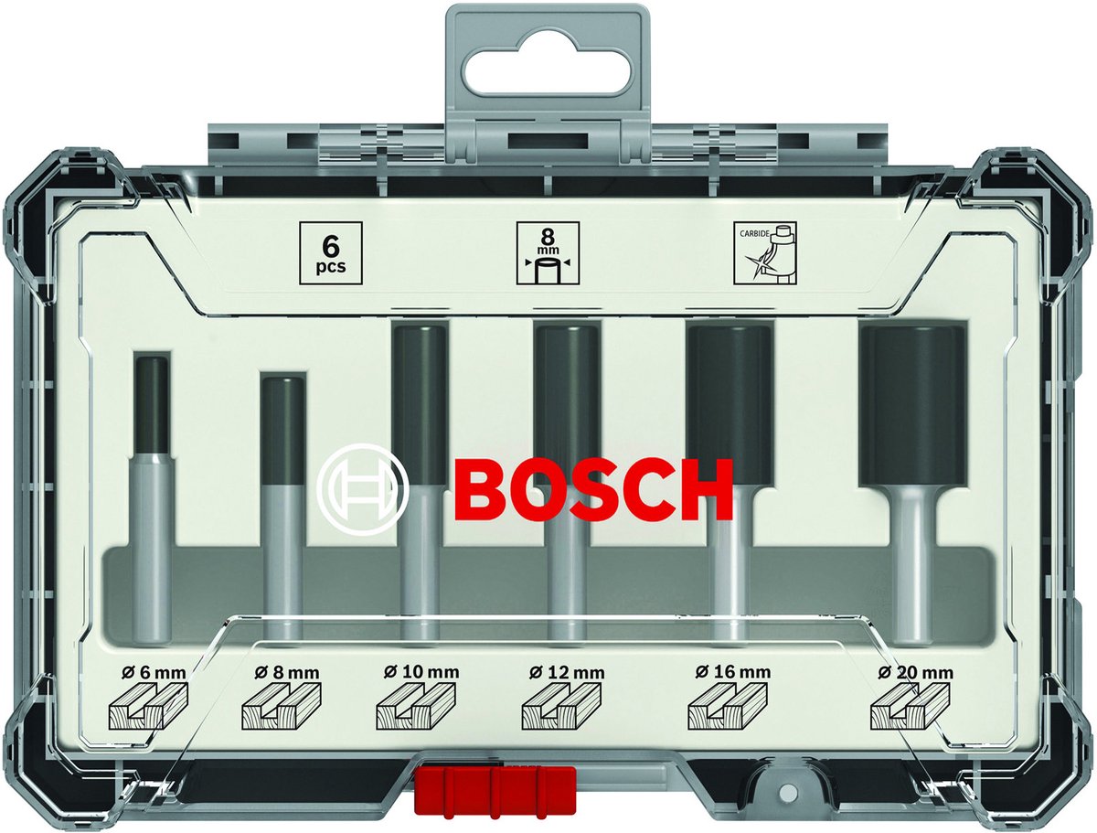 Bosch jeu de fraises à rainurer 6 pièces, queue ¼ - 2607017467