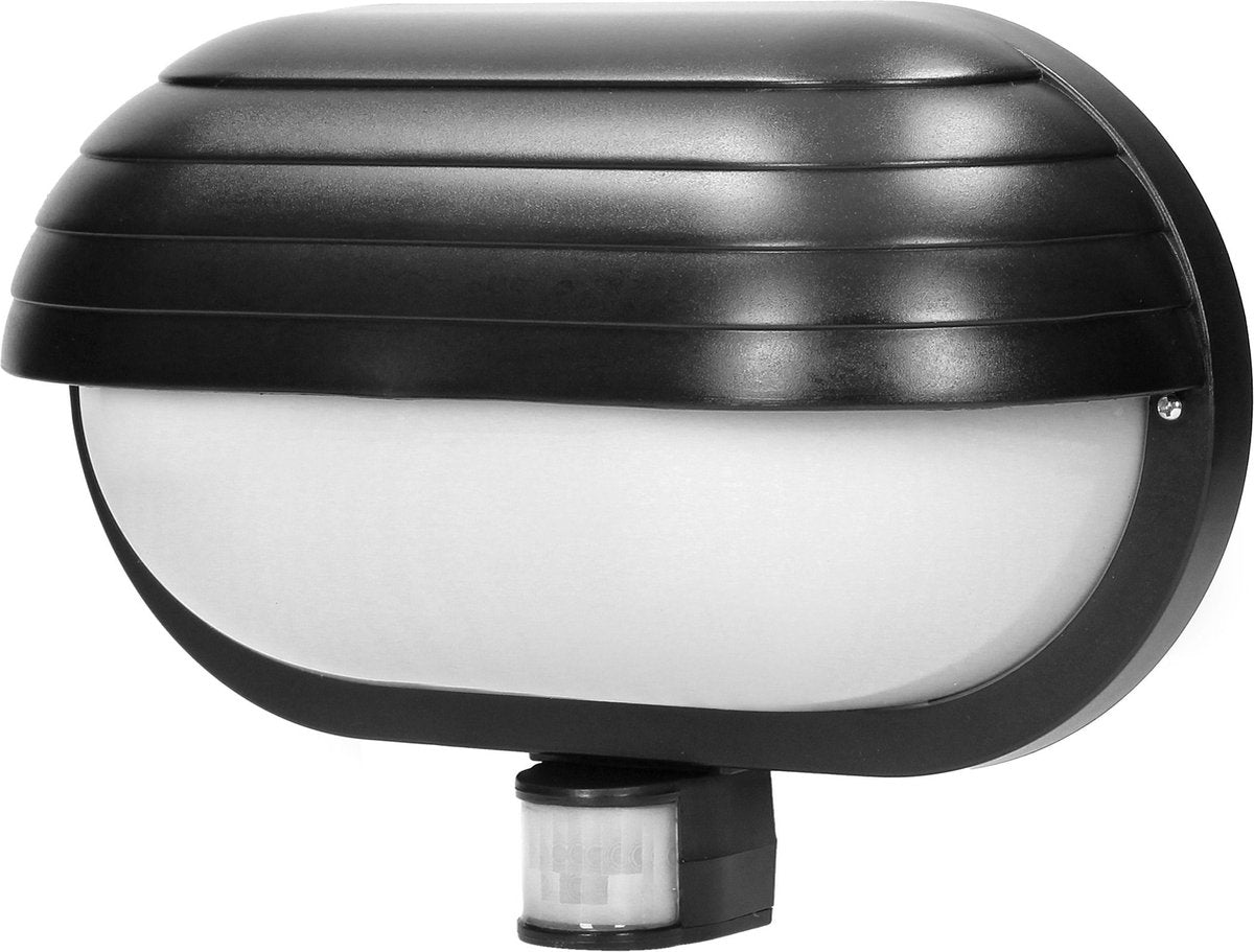 Lampe d'extérieur Virone Musam avec détecteur de mouvement - Applique 180° ip44 - Éclairage de jardin résistant aux intempéries - 230v, max. 60w - noir