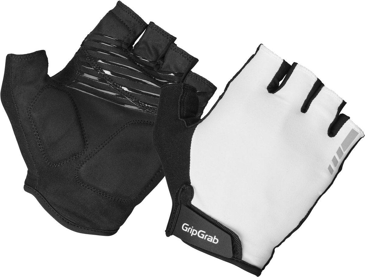 Gripgrab - gants de cyclisme d'été à doigts courts rembourrés ride avec rembourrage - unisexe - blanc