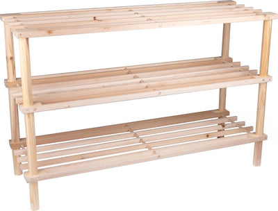 Étagère à chaussures Alpina - Banc à chaussures à 3 niveaux - bois - 74 x 26 x 48,5 cm - jusqu'à 10 paires de chaussures