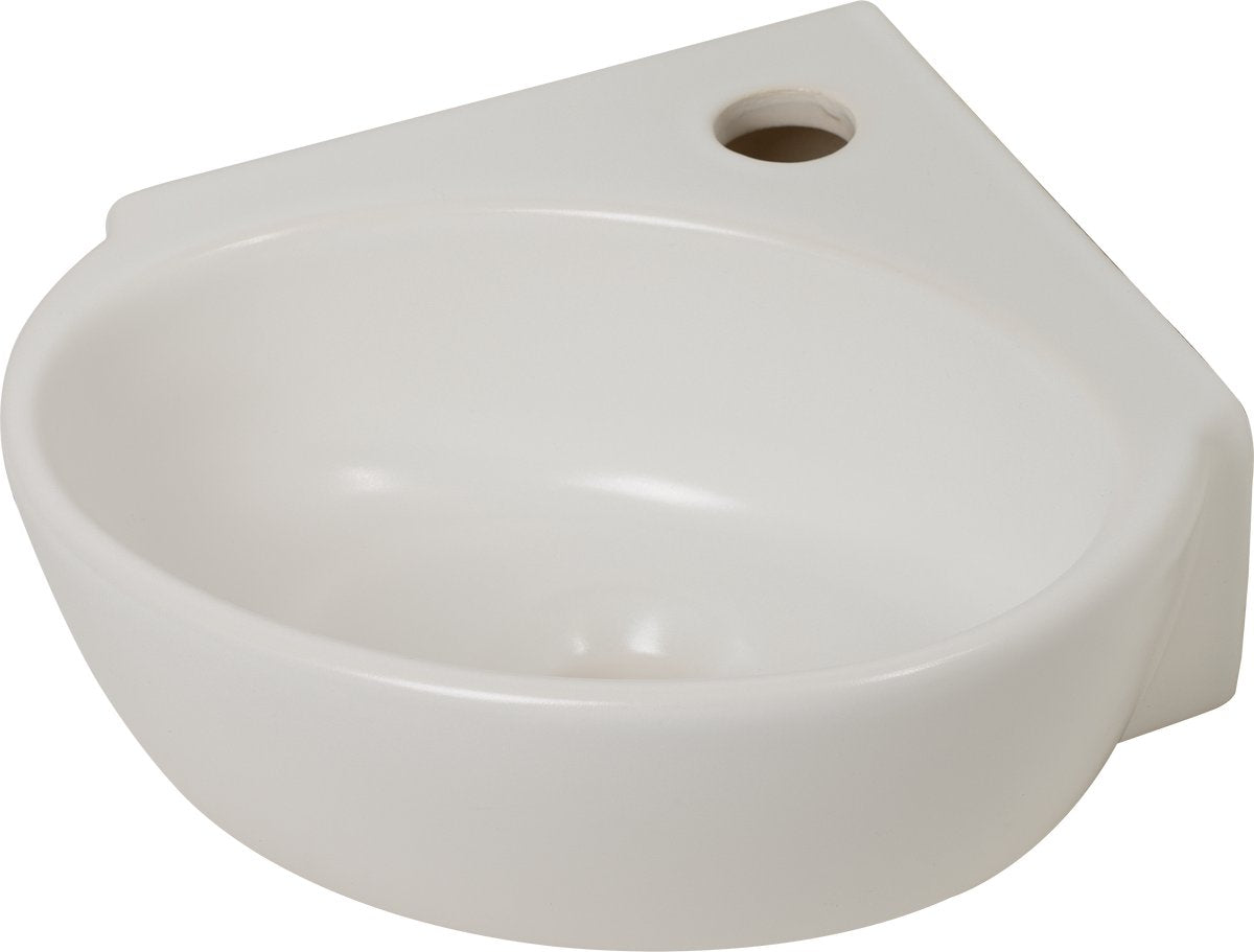 Fontaine d'angle Plieger - 1 trou de robinetterie - sans trop-plein - blanc mat - 29,5x31,5x9,5cm - céramique