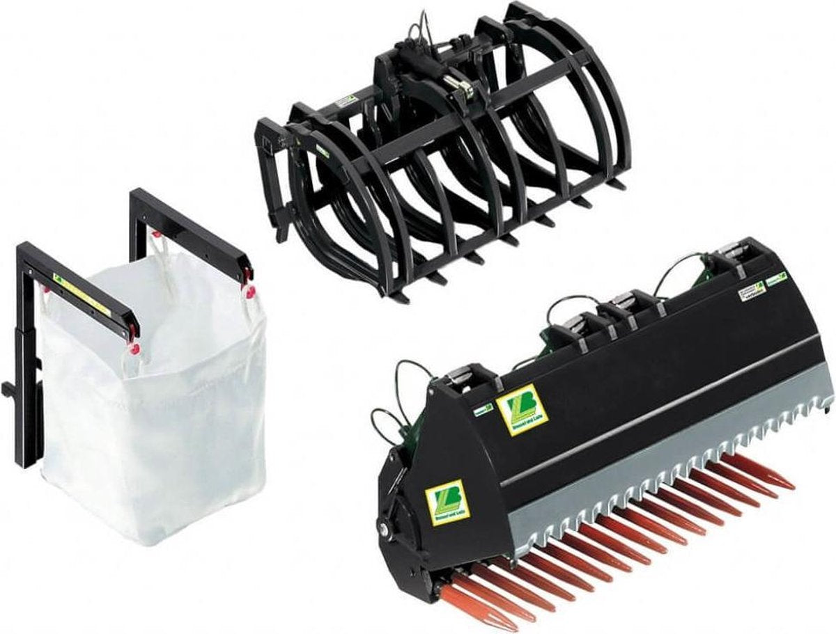 Wiking 077386 jeu d'outils pour chargeur frontal b, noir, 1:32, à partir de 14 ans
