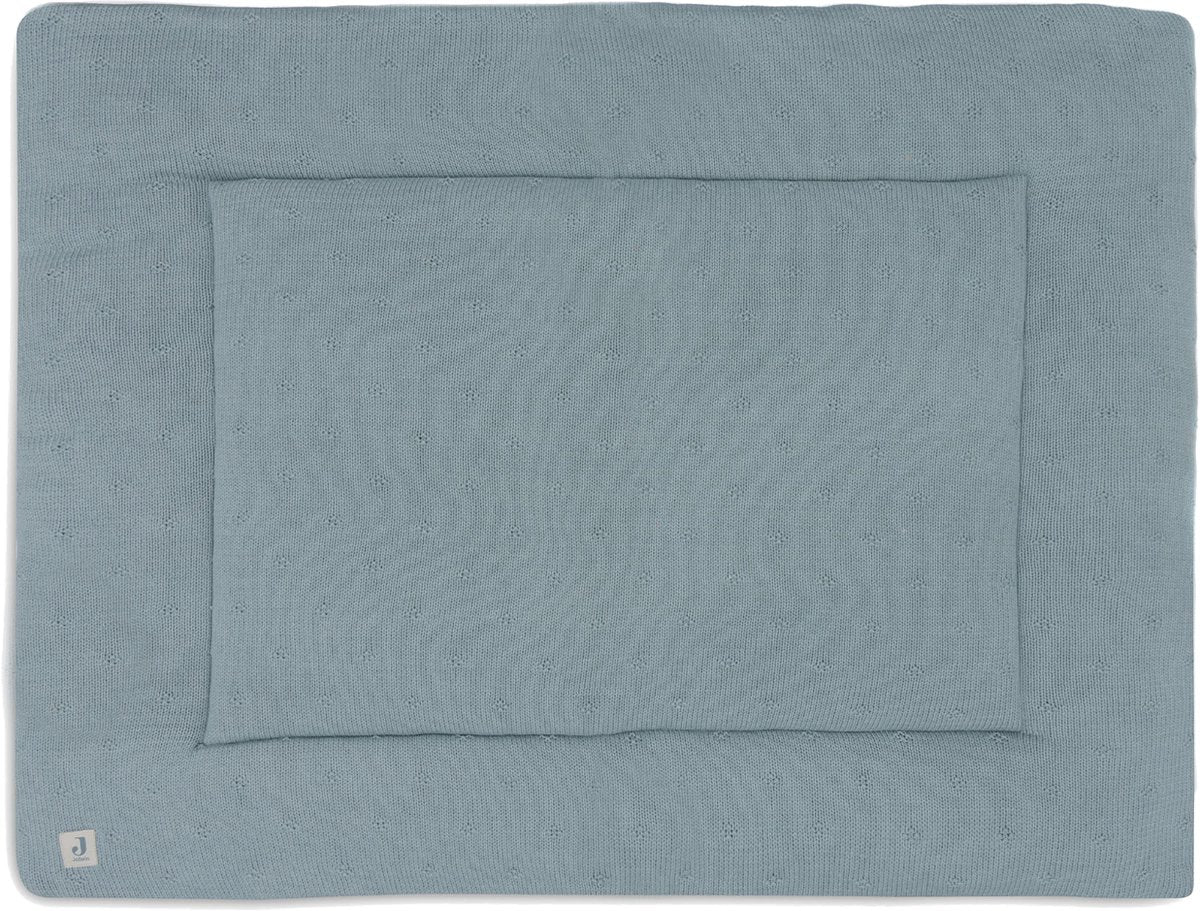 Jollein - tapis de parc 75x95cm - tapis de jeu pour bébé - tricot douillet vert d'eau