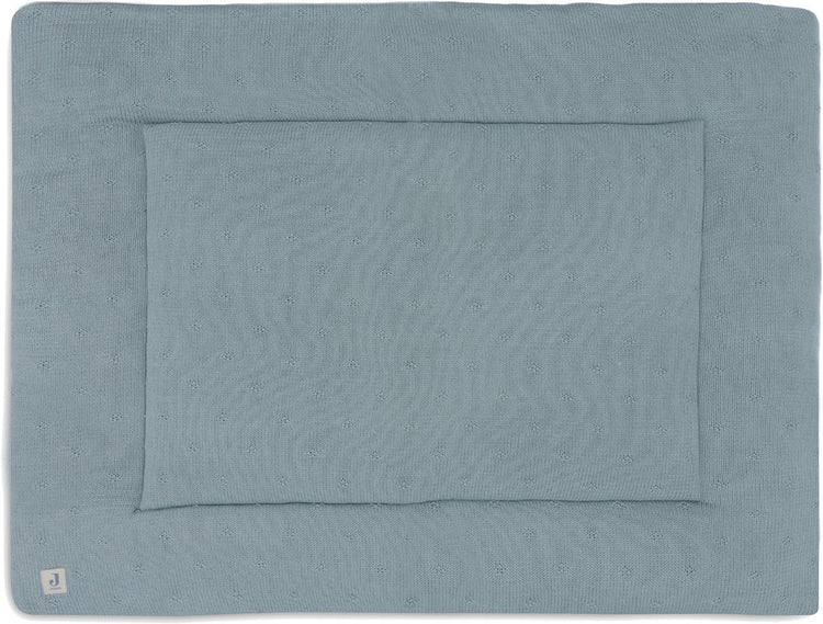 Jollein - tapis de parc 75x95cm - tapis de jeu pour bébé - tricot douillet vert d'eau