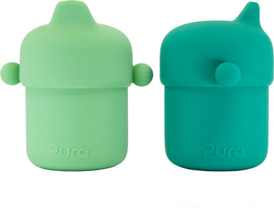 Pura my-my™ - silicone - bec verseur - 150 ml - pack de 2 - menthe et mousse