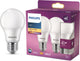 Lampe à économie d'énergie LED Philips mate - 40 w - E27 - lumière blanc chaud - 2 pièces - économisez sur les coûts énergétiques