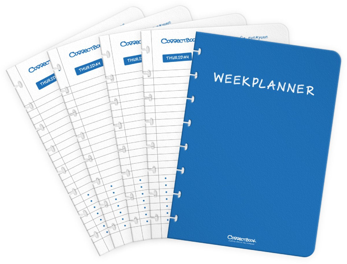 Planificateur hebdomadaire Correctbook a5 pages supplémentaires - ensemble d'extensions - 5 feuilles réutilisables et effaçables