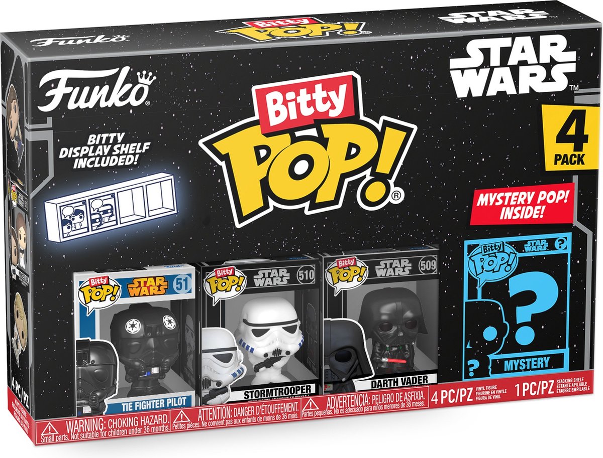 Funko Star Wars - Bitty Pop ! Pack de 4 figurines de collection Dark Vador 2,5 cm - multicolore