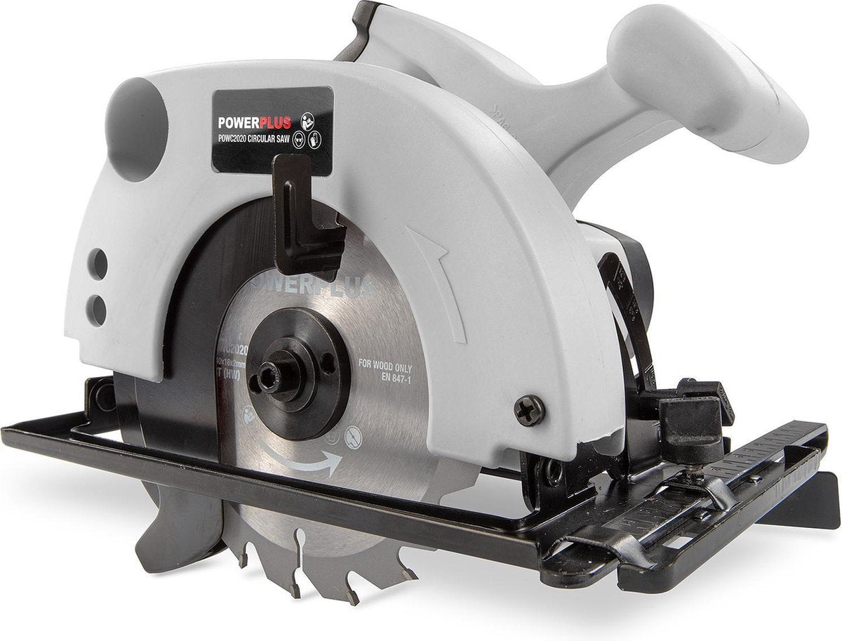 Scie circulaire électrique Powerplus powc2020 - outil compact 800w, ø140mm - guide latéral - avec 1 acc.