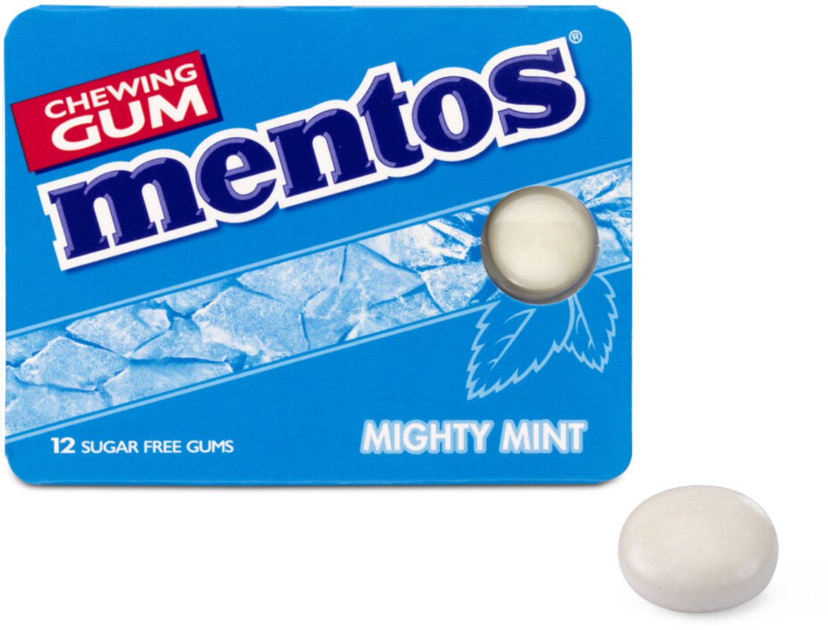 Mentos chewing-gum menthe puissante blister (12 pièces)